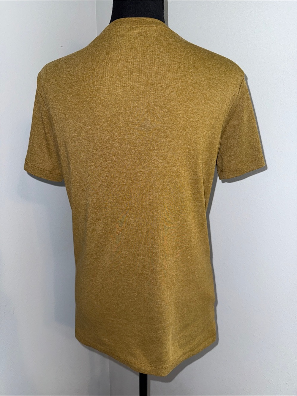 Women’s V-Neck Short Sleeve Top - Mustard - Picture 2 of 3